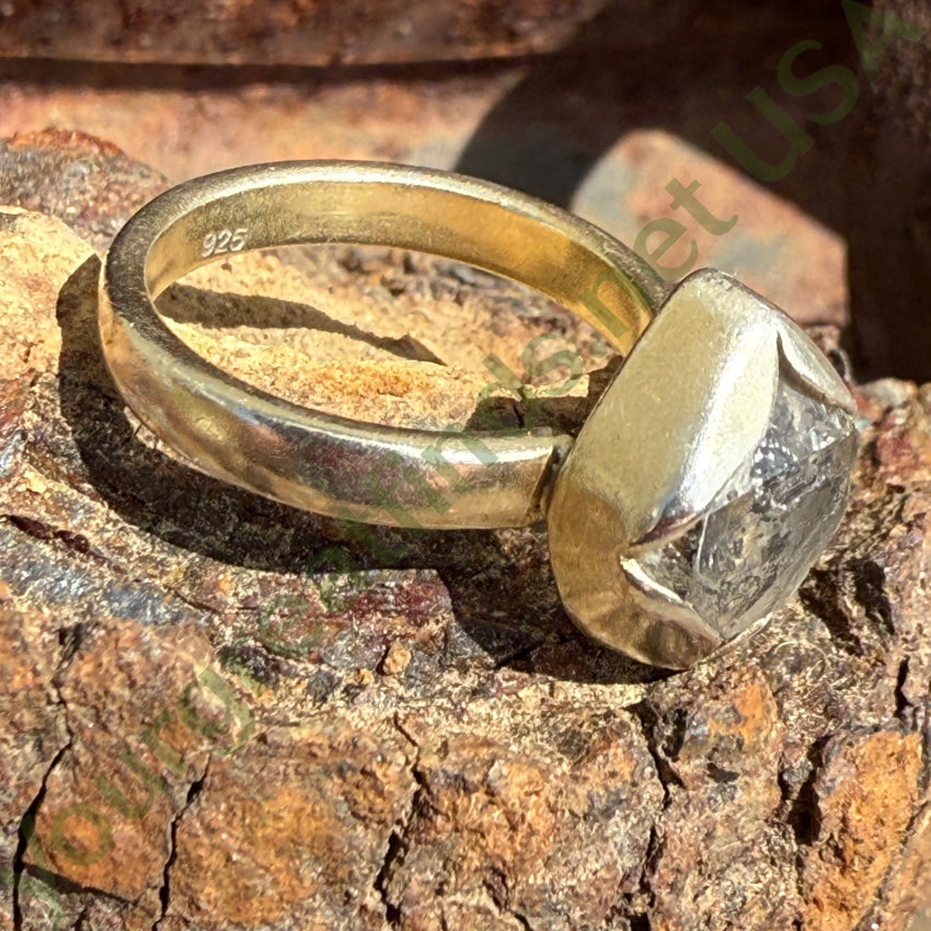Vintage Sterling Silver & Included Quartz Crystal Ring Size 6 ring