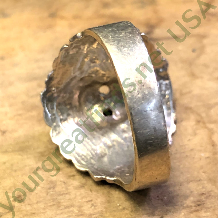 Vintage Sterling Silver Indian Chief In Bonnet Ring Size 11 3/4