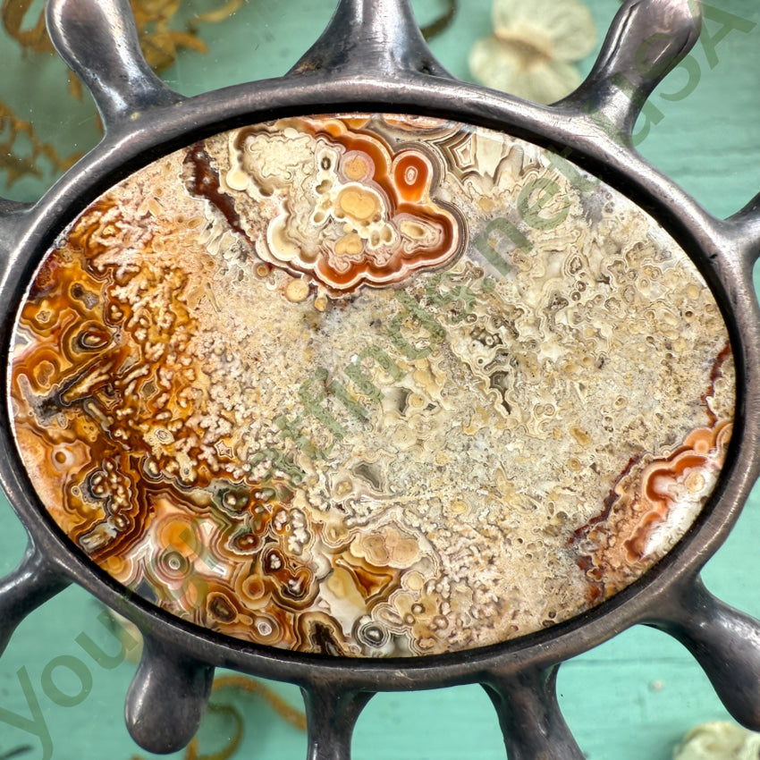 Vintage Sterling Silver & Jasper Bench Bead Necklace necklace