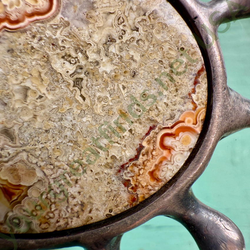 Vintage Sterling Silver & Jasper Bench Bead Necklace necklace