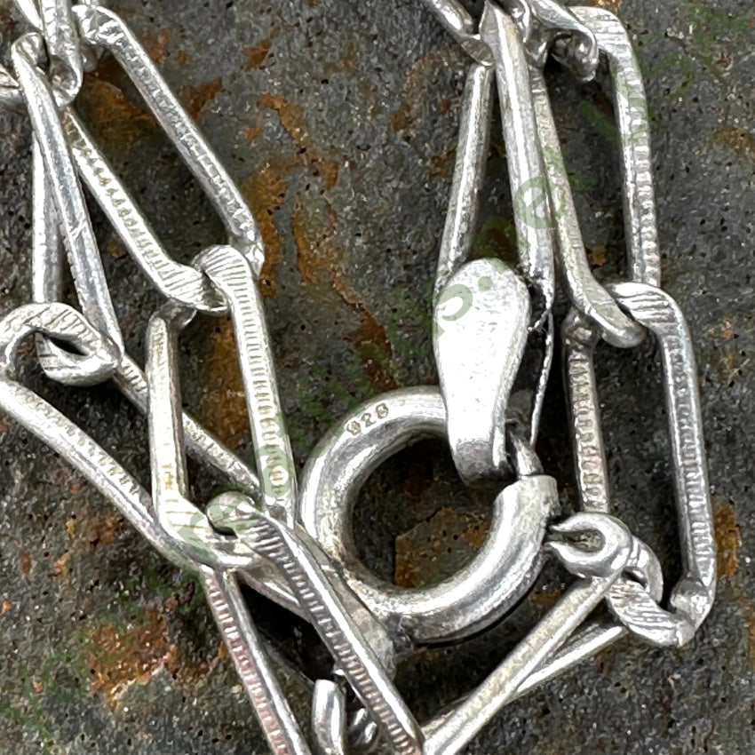 Vintage Sterling Silver Large Cross Pendant & Chain Necklace Mexico