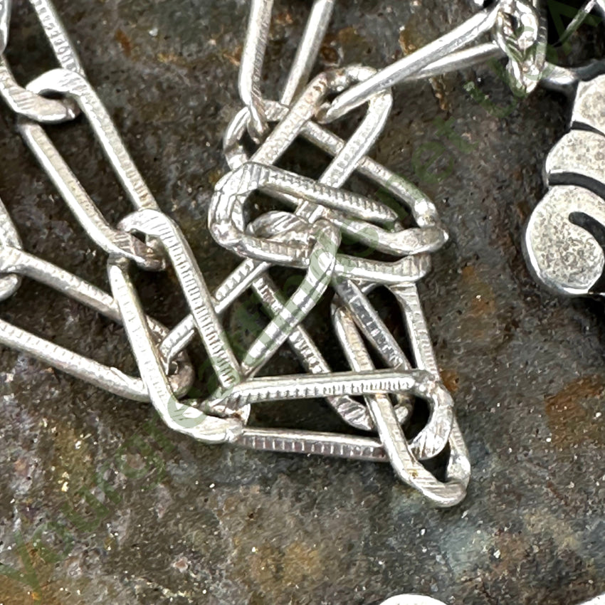 Vintage Sterling Silver Large Cross Pendant & Chain Necklace Mexico