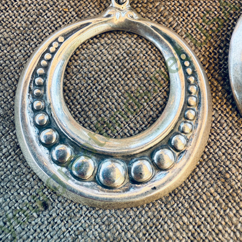 Vintage Sterling Silver Large Hoop Pierced Post Earrings earrings