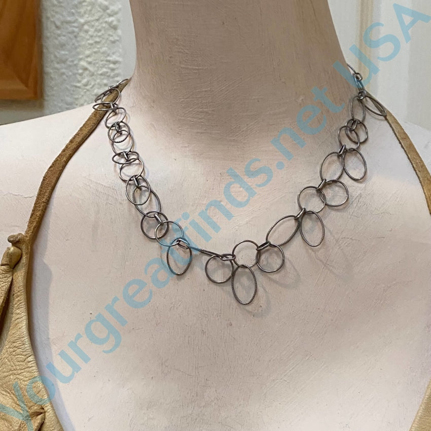 Vintage Sterling Silver Large Link Chain Necklace 15