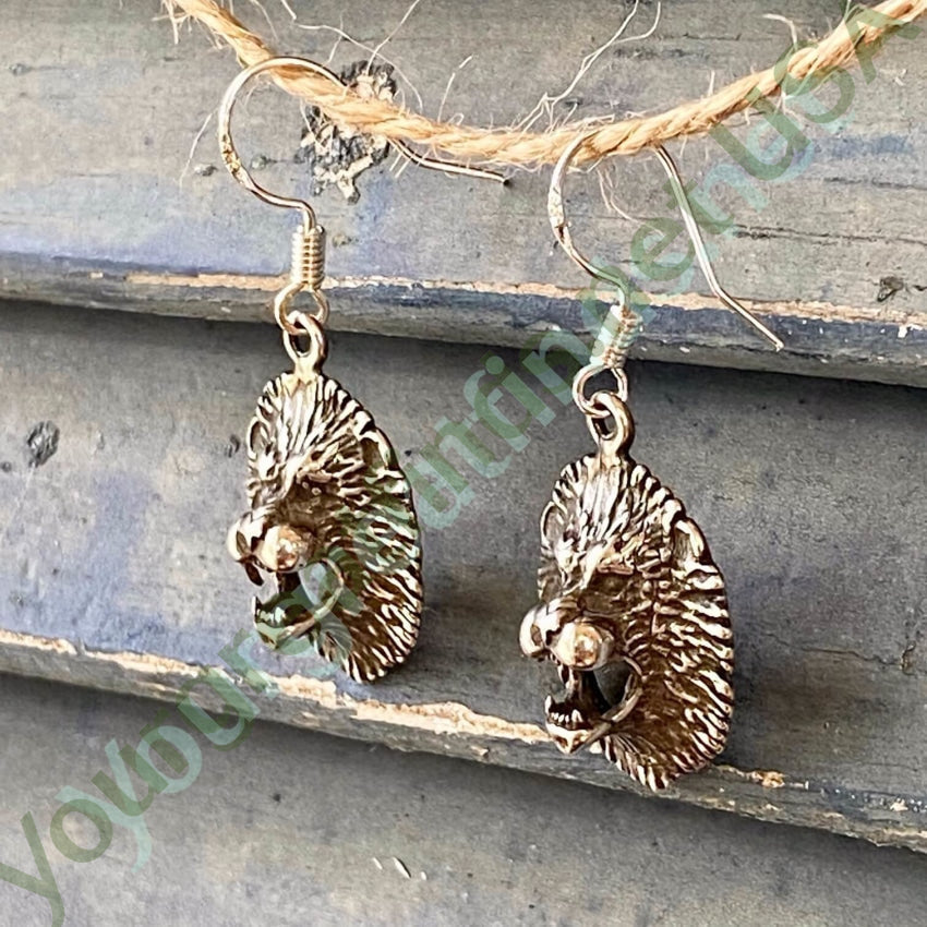 Vintage Sterling Silver Leo Lion Pierced Earrings Yourgreatfinds