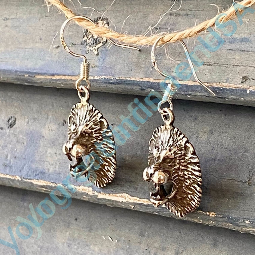 Vintage Sterling Silver Leo Lion Pierced Earrings Yourgreatfinds