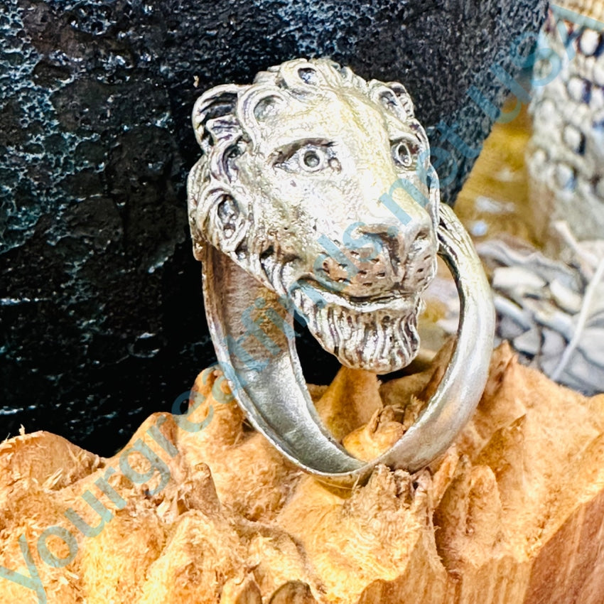 Vintage Sterling Silver Leo Lion Ring Size 8