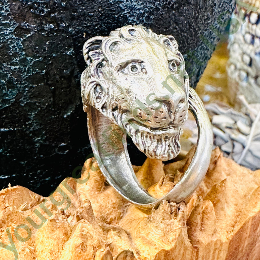 Vintage Sterling Silver Leo Lion Ring Size 8
