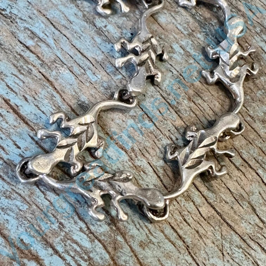 Vintage Sterling Silver Lizard Link Bracelet