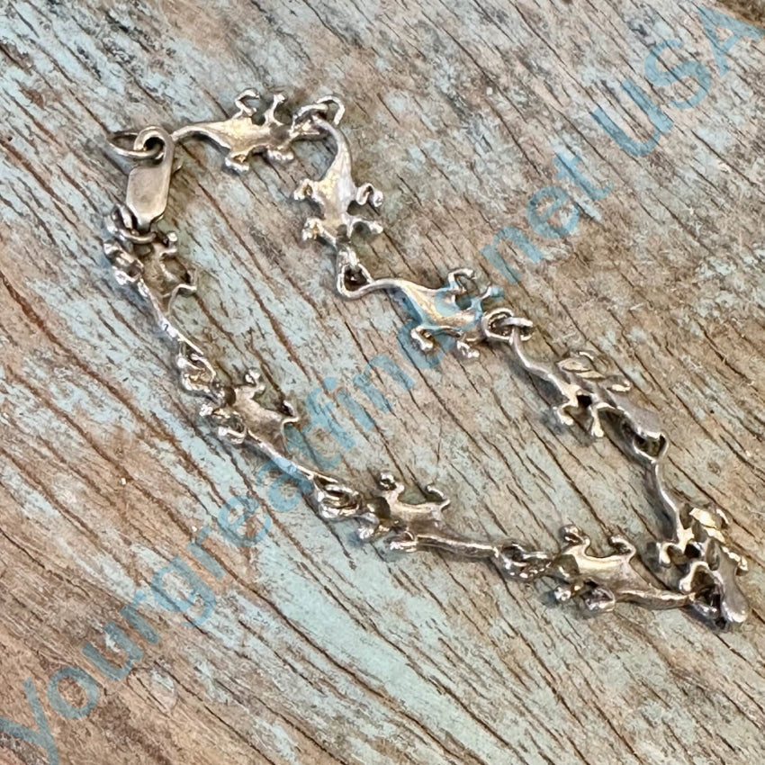 Vintage Sterling Silver Lizard Link Bracelet