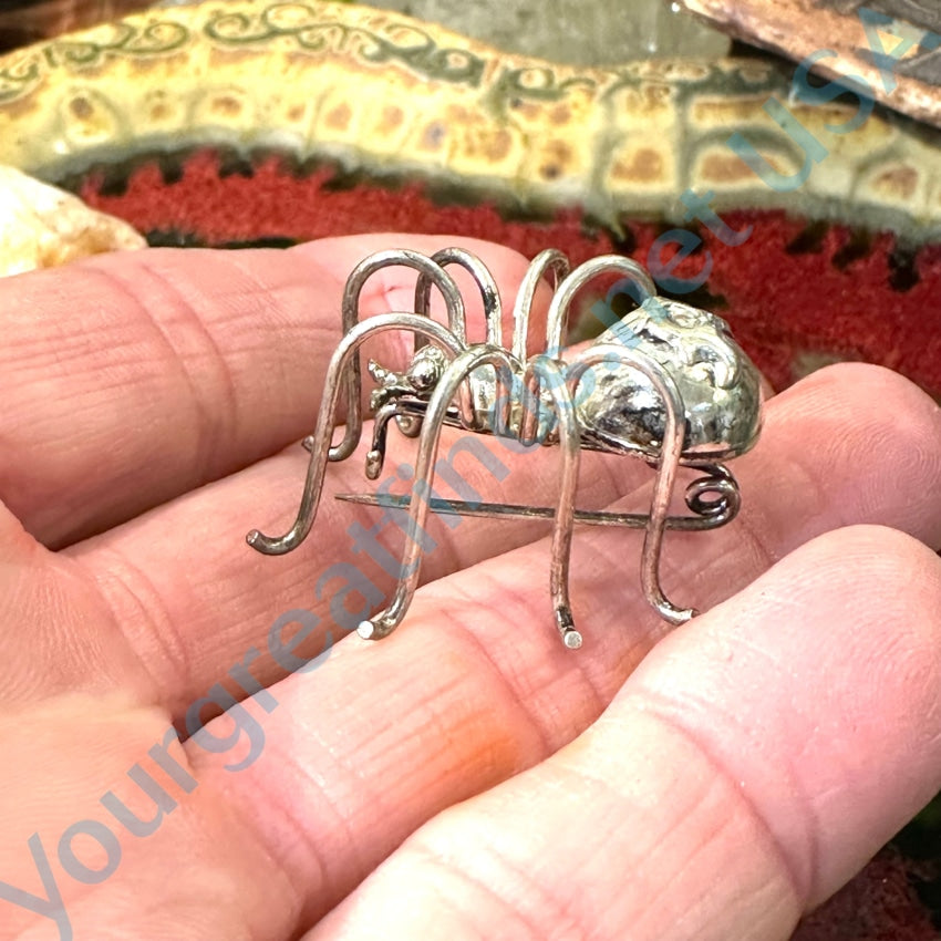 Vintage Sterling Silver Long Legged Spider Pin