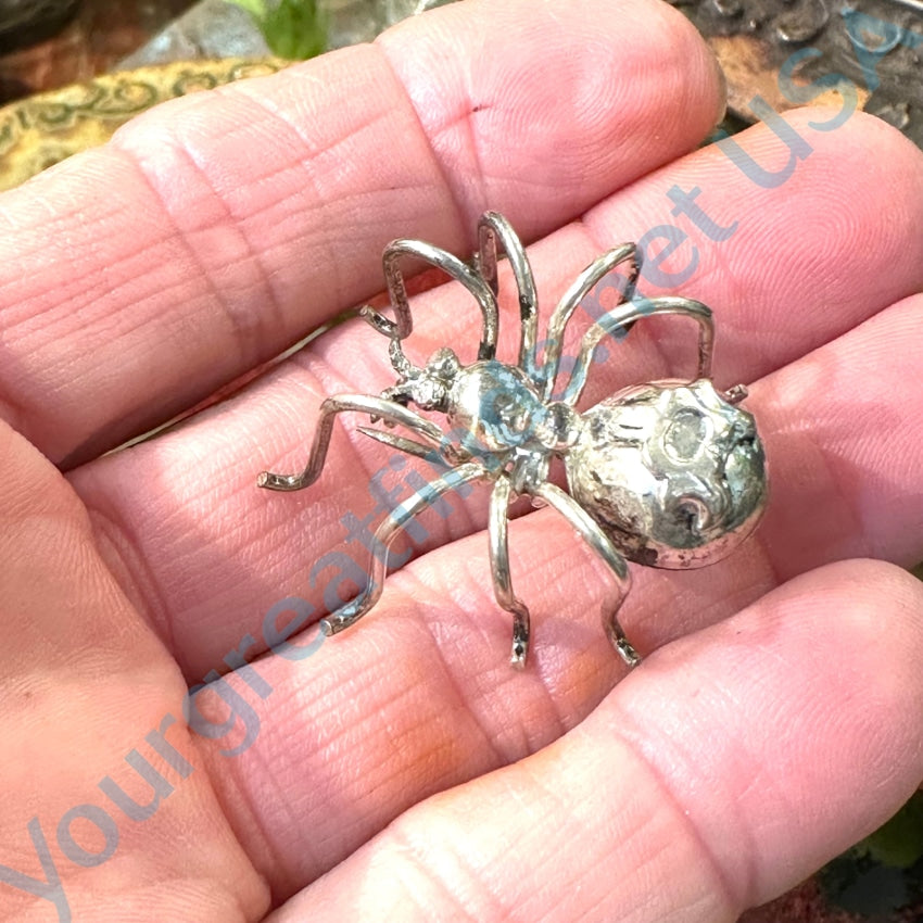 Vintage Sterling Silver Long Legged Spider Pin