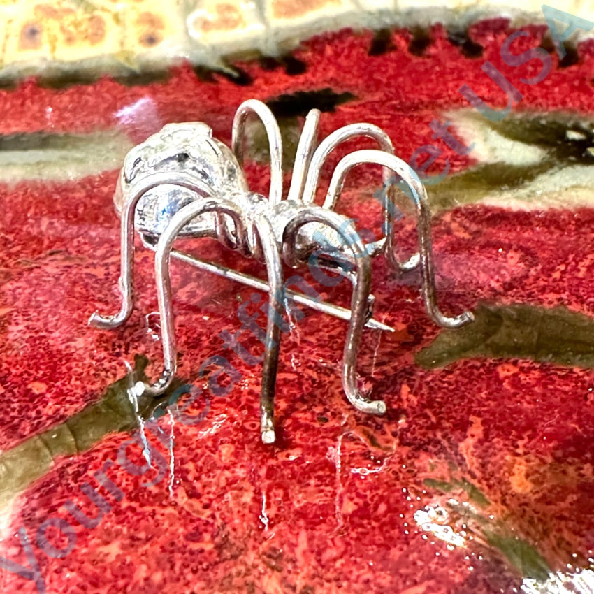 Vintage Sterling Silver Long Legged Spider Pin