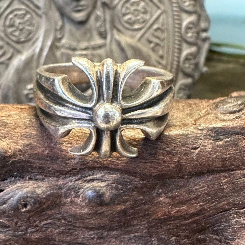Vintage Sterling Silver Maltese Cross Ring Size 10