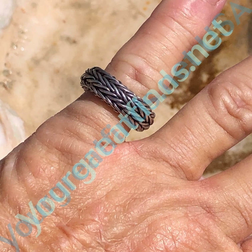 Vintage Sterling Silver Mesh Chain Ring Size 5 Yourgreatfinds