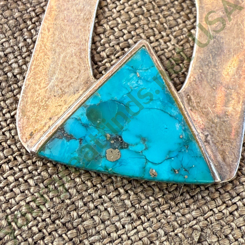 Vintage Sterling Silver & Mojave Blue Turquoise Pierced Earrings earrings