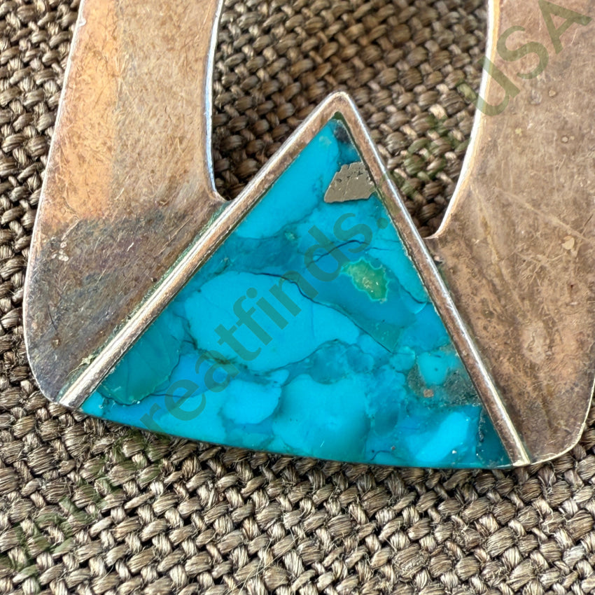 Vintage Sterling Silver & Mojave Blue Turquoise Pierced Earrings earrings