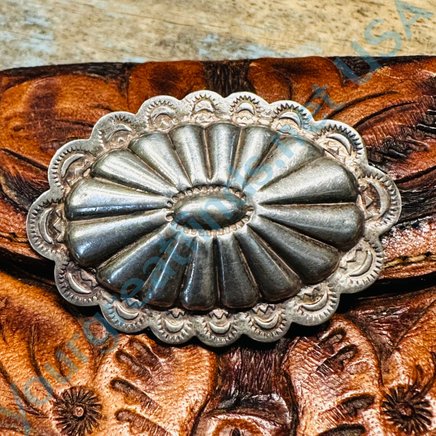 Vintage Sterling Silver Navajo Concho Pin