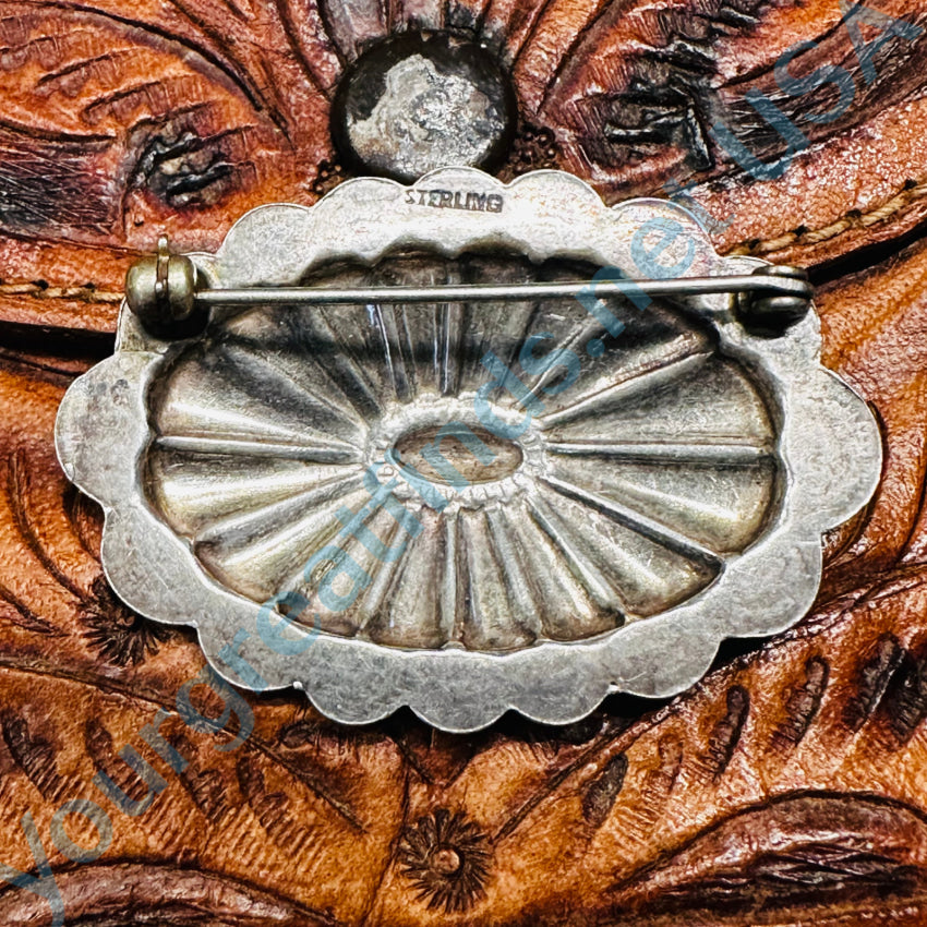 Vintage Sterling Silver Navajo Concho Pin