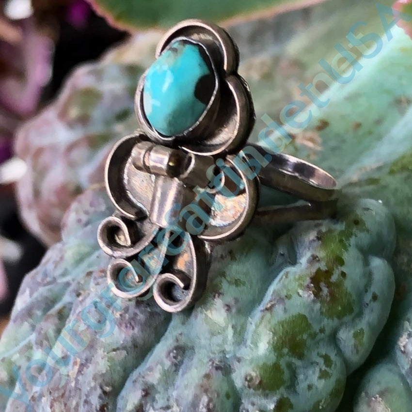 Vintage Sterling Silver Navajo Turquoise Ring Size 6 Yourgreatfinds