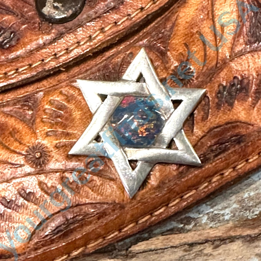 Vintage Sterling Silver & Opal Star Of David Pendant