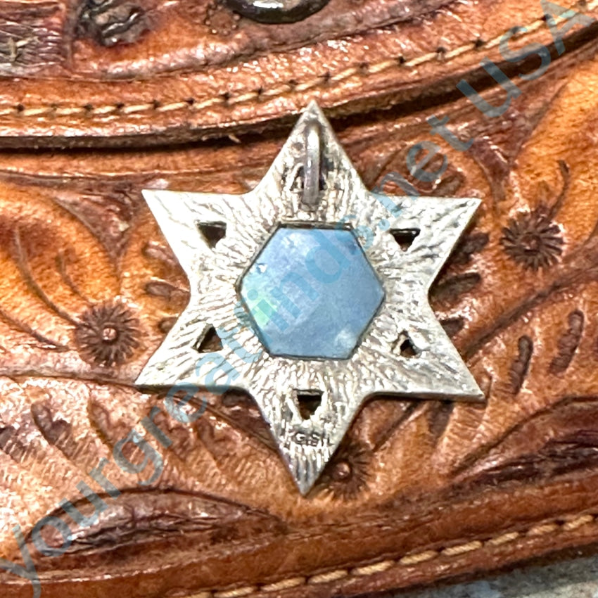 Vintage Sterling Silver & Opal Star Of David Pendant