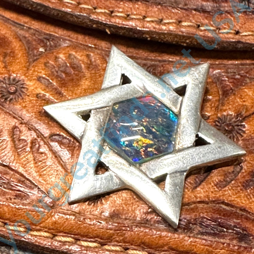 Vintage Sterling Silver & Opal Star Of David Pendant