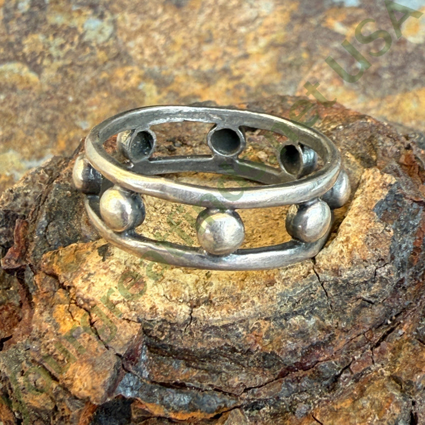 Vintage Sterling Silver Openwork Orb Band Ring Size 12 Ring