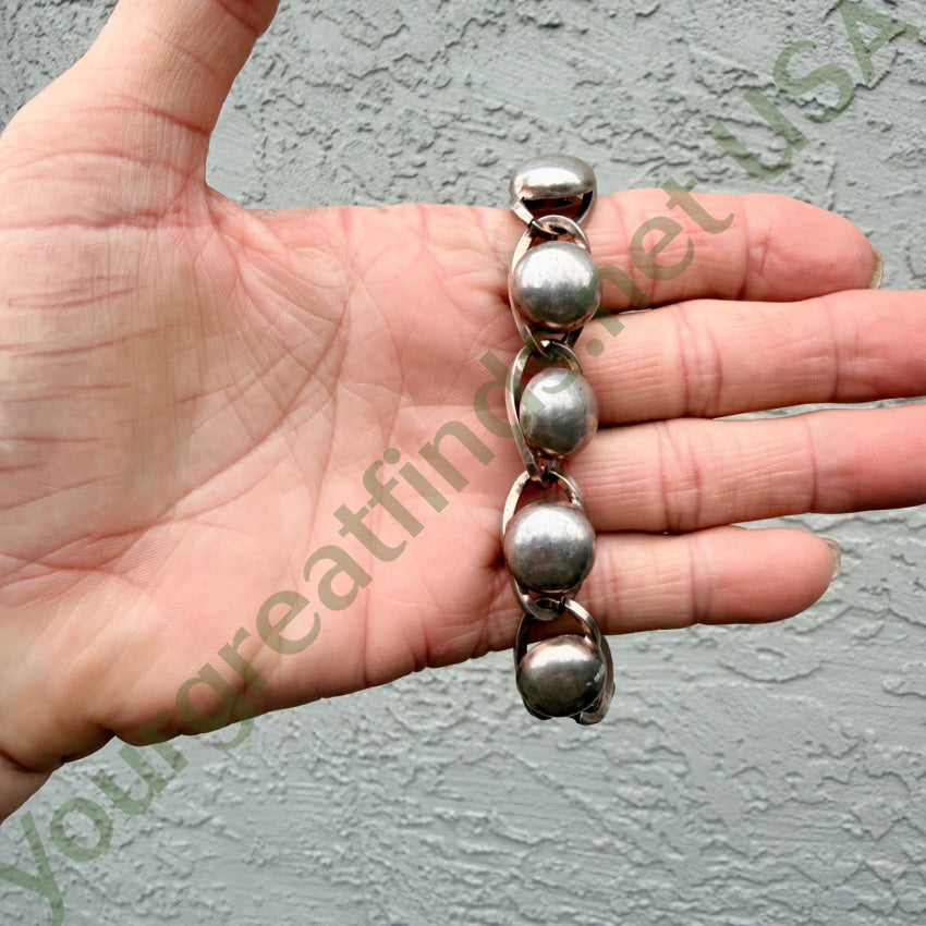 Vintage Sterling Silver Orb Link Bracelet bracelet