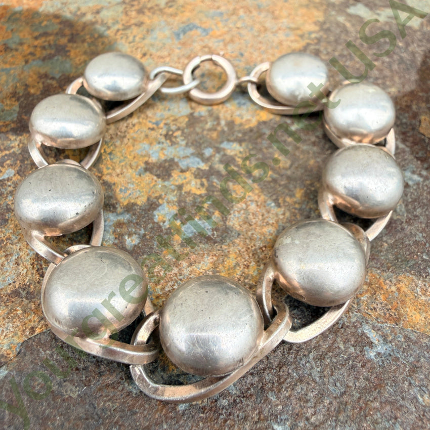 Vintage Sterling Silver Orb Link Bracelet bracelet