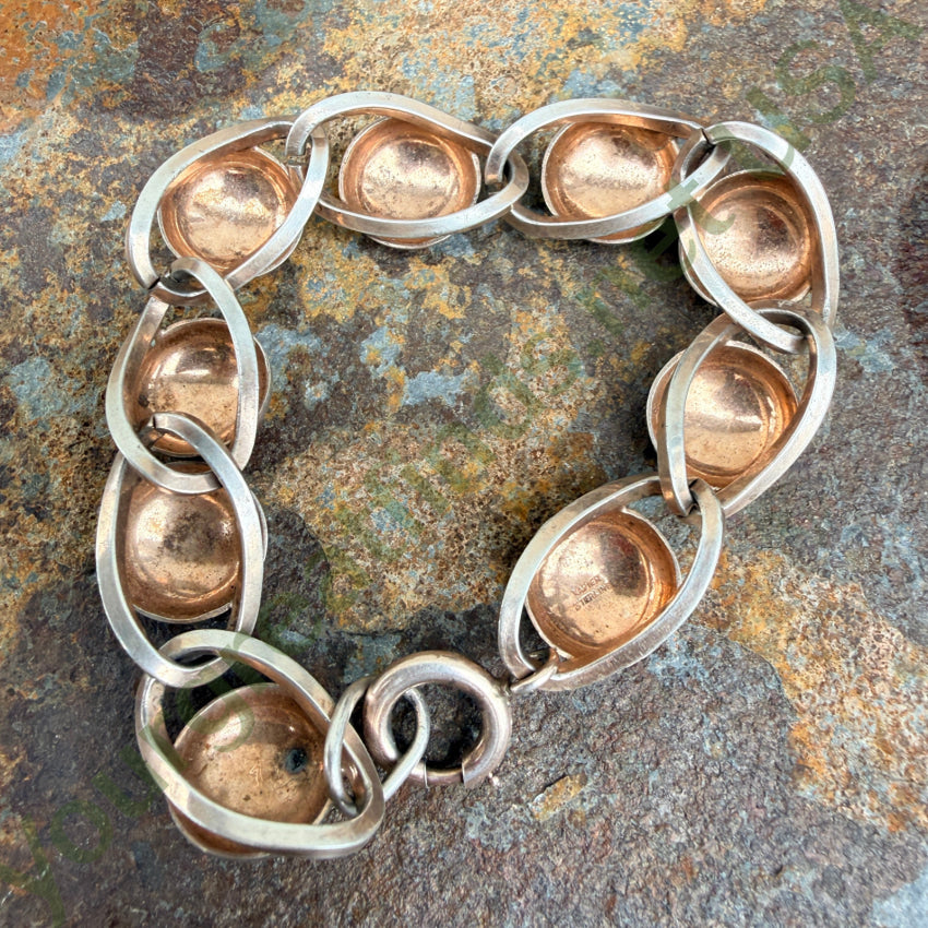 Vintage Sterling Silver Orb Link Bracelet bracelet