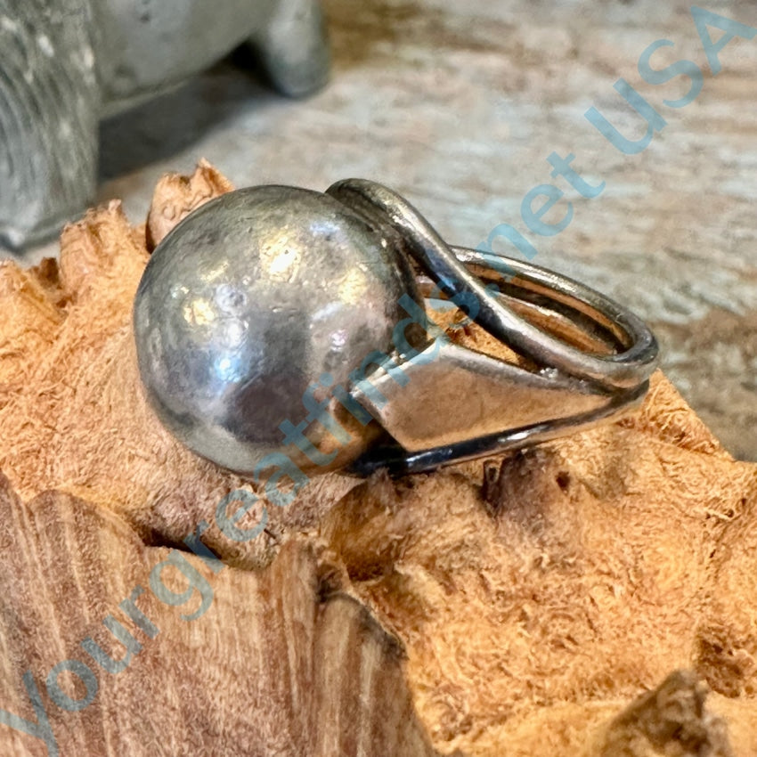 Vintage Sterling Silver Orb Ring Size 5
