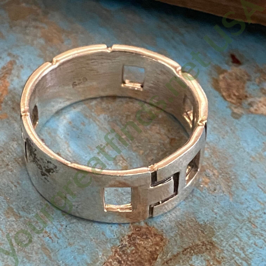 Vintage Sterling Silver Overlay Band Ring Size 13 Rings