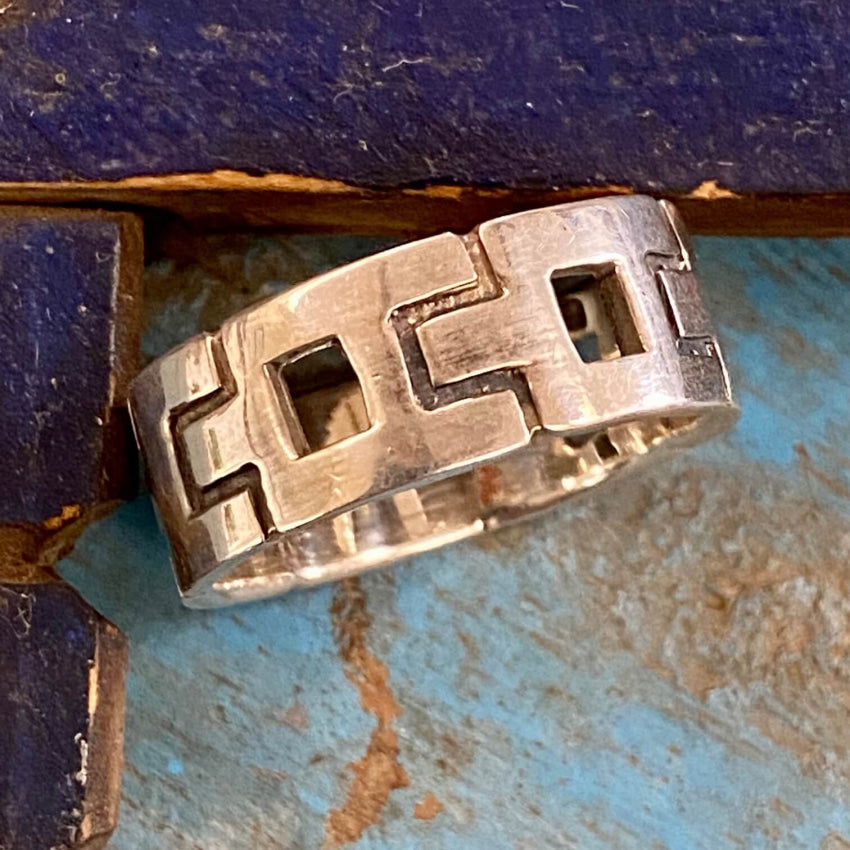 Vintage Sterling Silver Overlay Band Ring Size 13 Rings