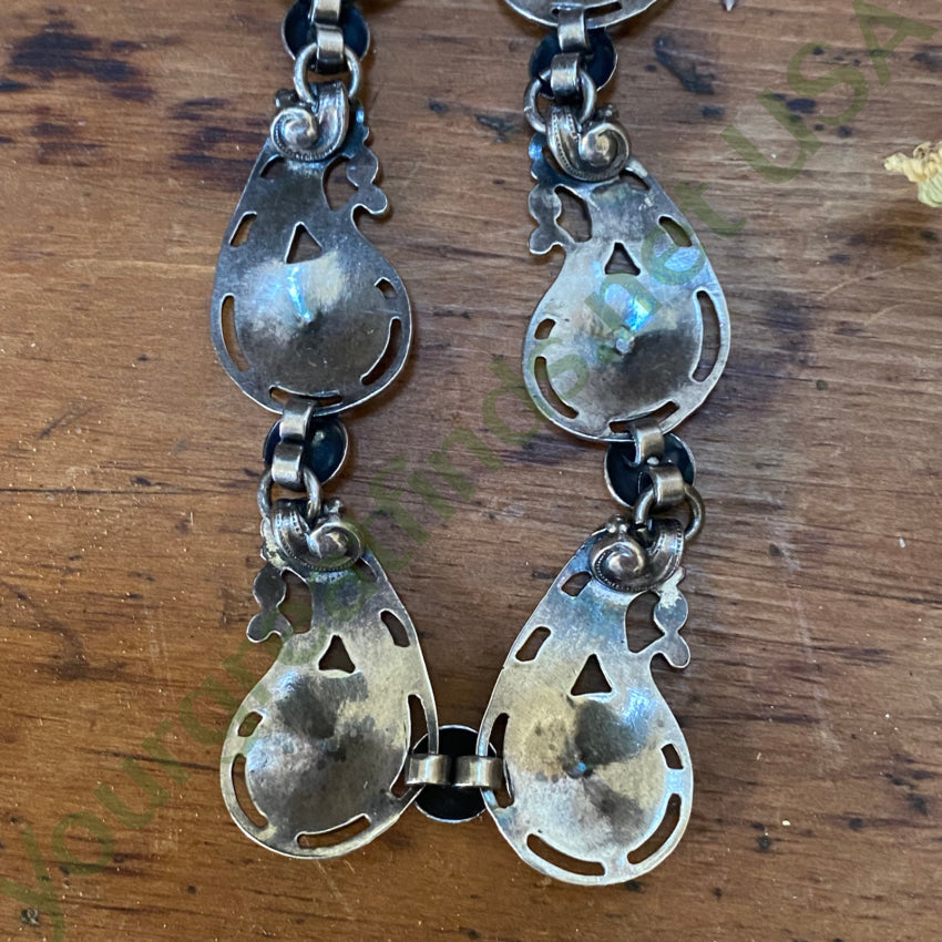 Vintage Sterling Silver Paisley Panel Necklace Necklaces