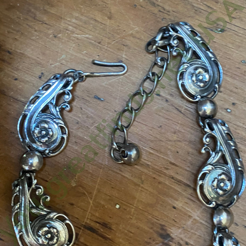 Vintage Sterling Silver Paisley Panel Necklace Necklaces