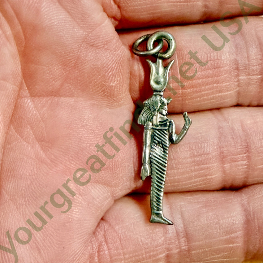 Vintage Sterling Silver Pendant Egyptian Revival Isis pendant