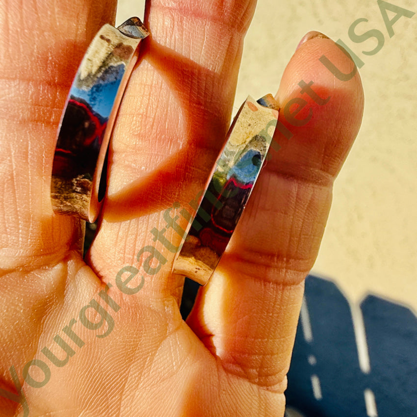 Vintage Sterling Silver Pierced Post Hoop Earrings earrings