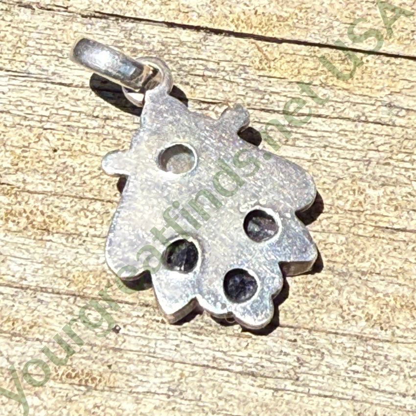 Vintage Sterling Silver Rainbow Moonstone & Iolite Pendant pendant