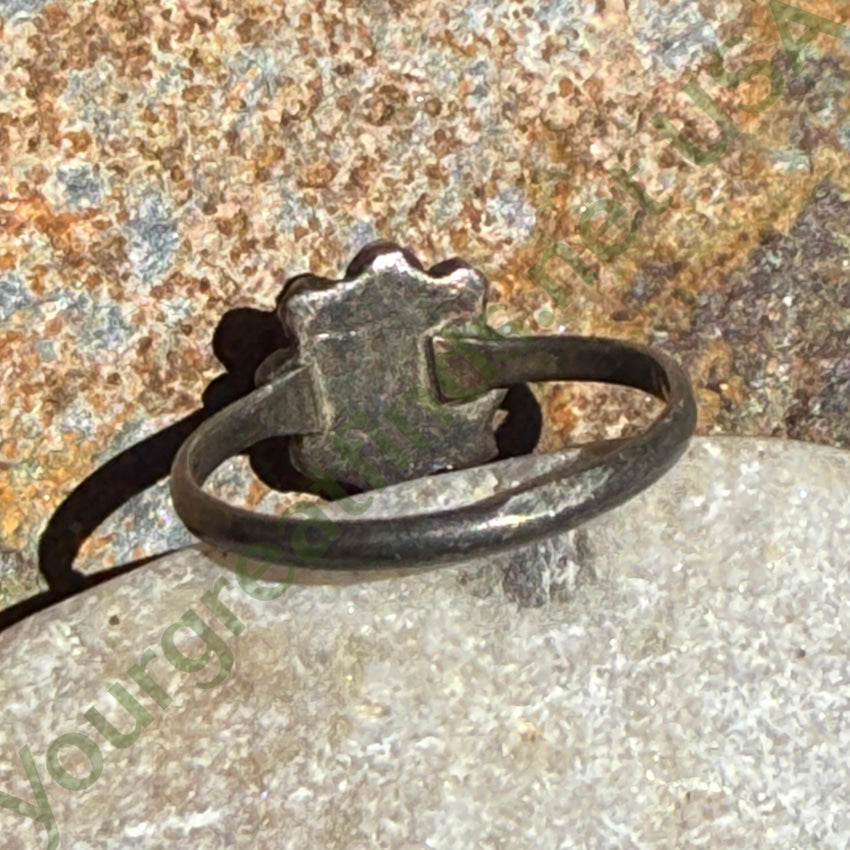 Vintage Sterling Silver Raindrops & Turquoise Baby Ring ring