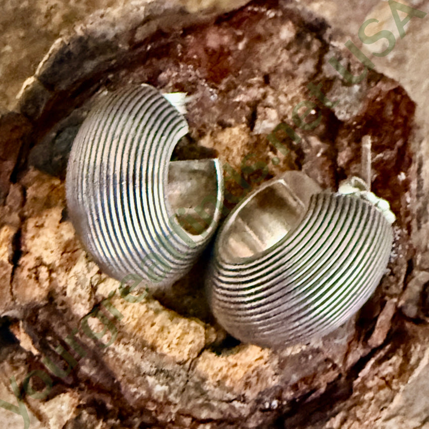 Vintage Sterling Silver Reeded Hoop Earrings Pierced Post earrings