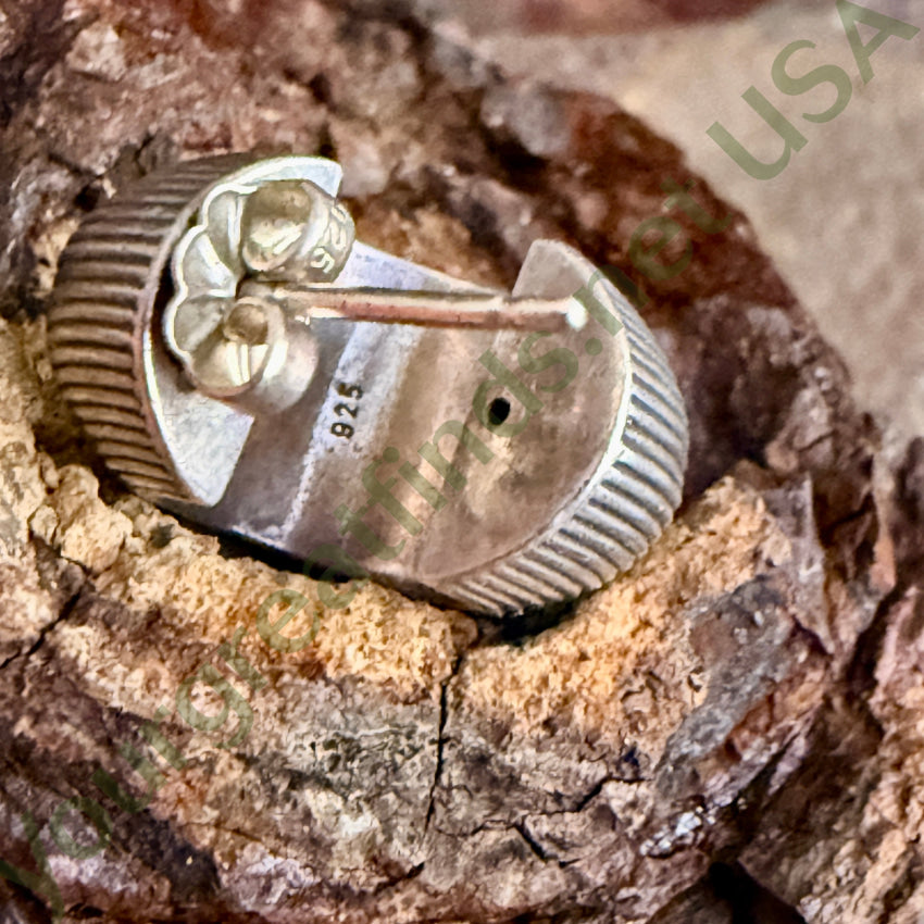 Vintage Sterling Silver Reeded Hoop Earrings Pierced Post earrings