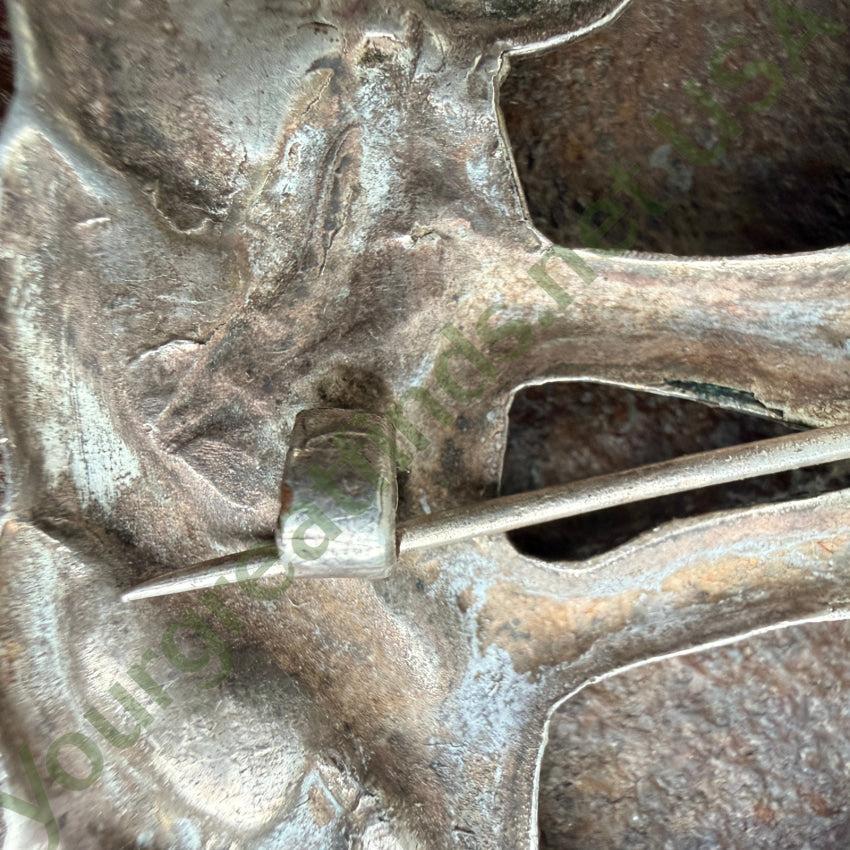 Vintage Sterling Silver Repoussé Bird Brooch Pin brooch