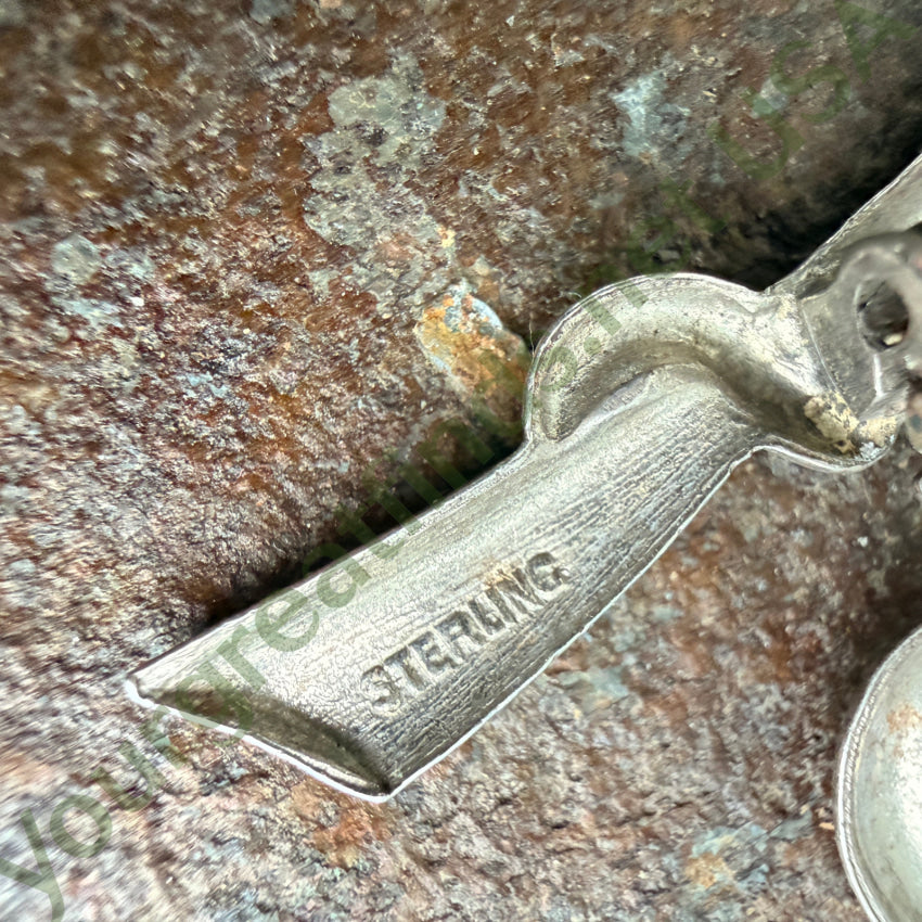 Vintage Sterling Silver Repoussé Flower Bud Brooch Pin brooch