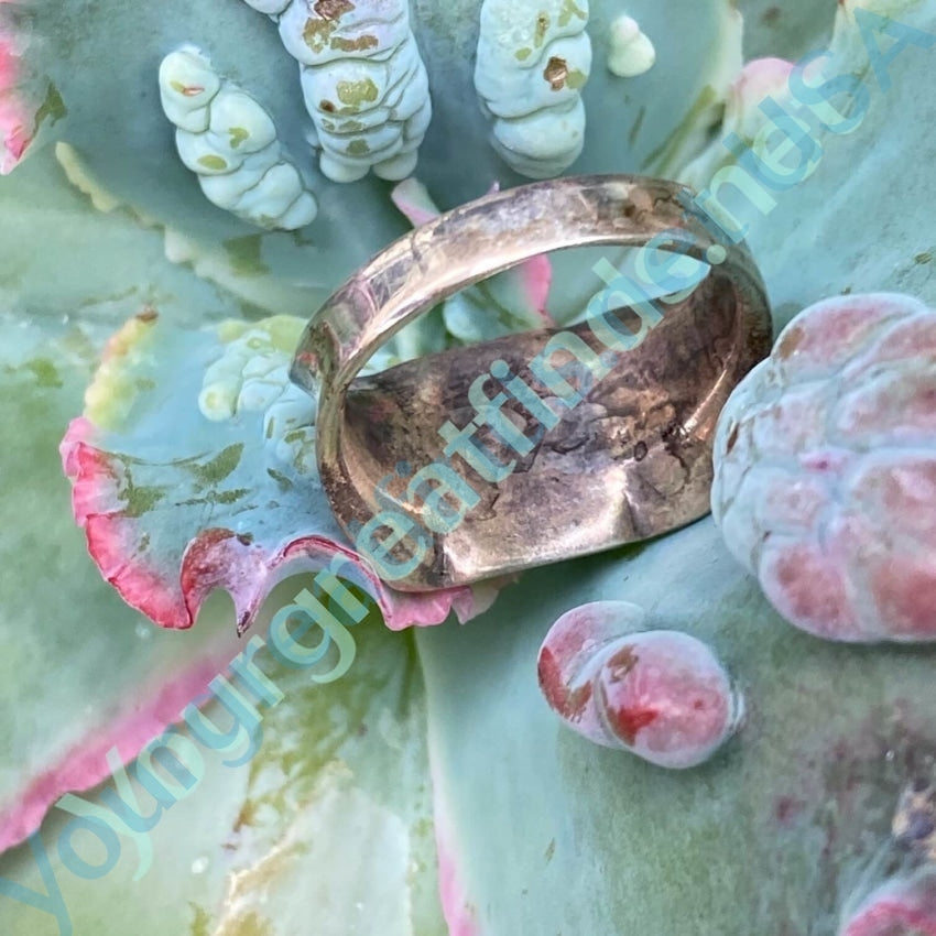 Vintage Sterling Silver Ring Inaly Faux Turquoise Size 9 Yourgreatfinds