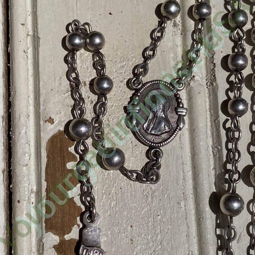 Vintage Sterling Silver Rosary in Little Case Yourgreatfinds