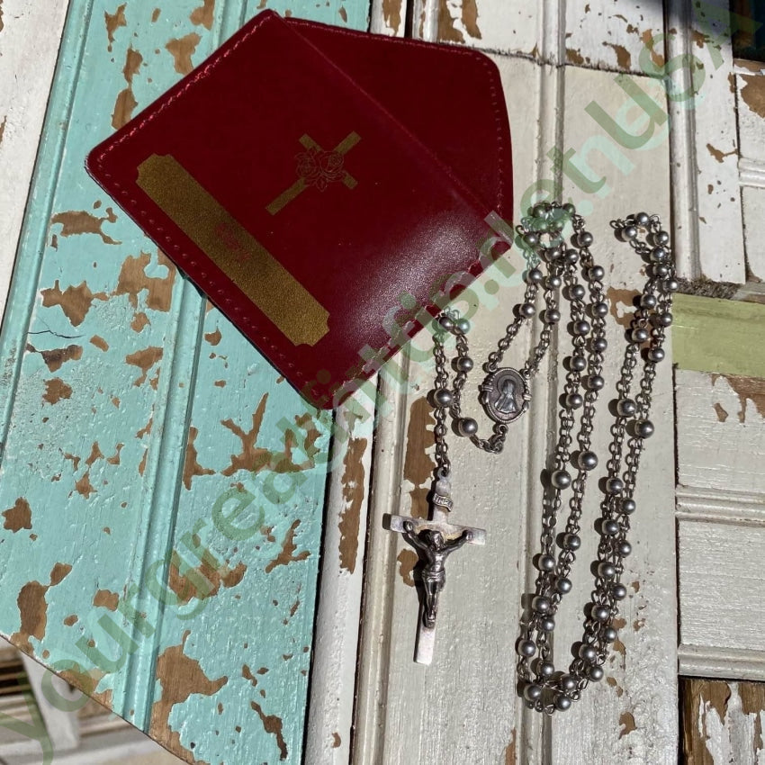Vintage Sterling Silver Rosary in Little Case Yourgreatfinds