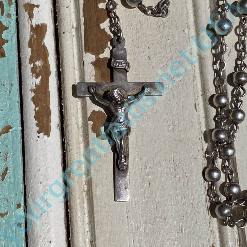 Vintage Sterling Silver Rosary in Little Case Yourgreatfinds