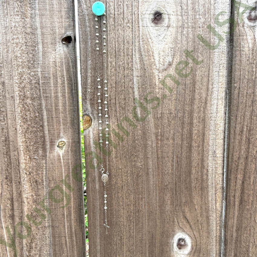 Vintage Sterling Silver Rosary Necklace rosary