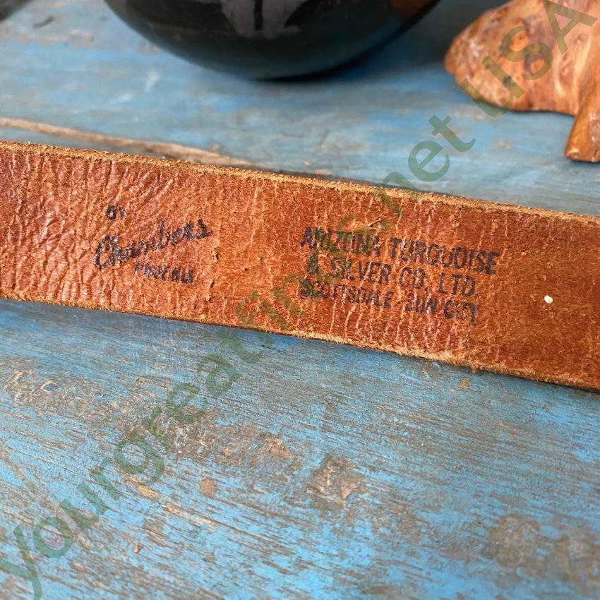 Vintage Sterling Silver Rose Gold Ranger Buckle Set Leather Belt Belts